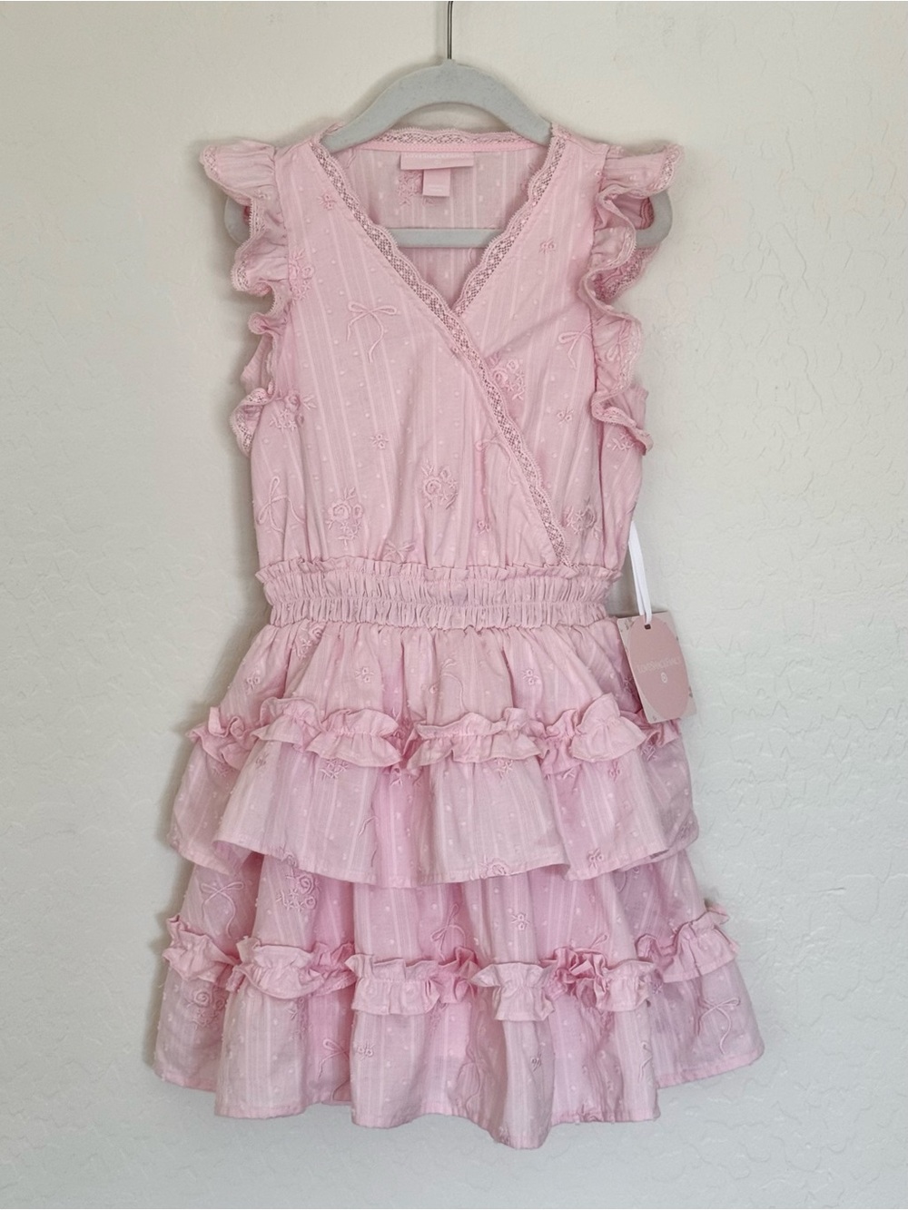 Size 7 LoveShackFancy x Target Girls’ Pink Beck Alouette Rose Embroidery Dress